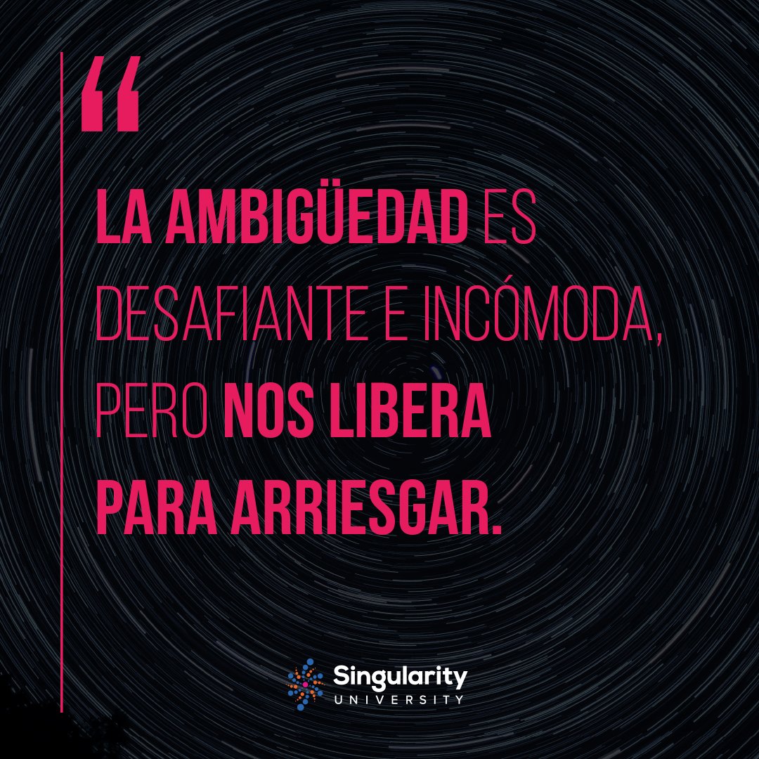 IAE_Austral's tweet photo. La ambigüedad puede ser desafiante e incomoda pero nos invita a tomar nuevas decisiones. Leading In The Exponential Age: https://t.co/jlHf7CSut2 @singularityu #SingularityIAE #AltaDirección #LiderandoLaTormenta #LeadingInTheExponentialAge #ExponentialEra https://t.co/rY9CNcSHrm