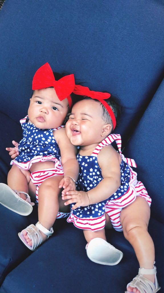 stella_desiraye's tweet photo. Savannah wasn’t feeling the pictures at all since I interrupted her nap &amp; Sierrah was feeling it.. Only cause she loves the camera. But at the end, you can tell they were both over it 🤣 Happy 4th Of July 💙🇺🇸❤️ https://t.co/5zQhdqL829