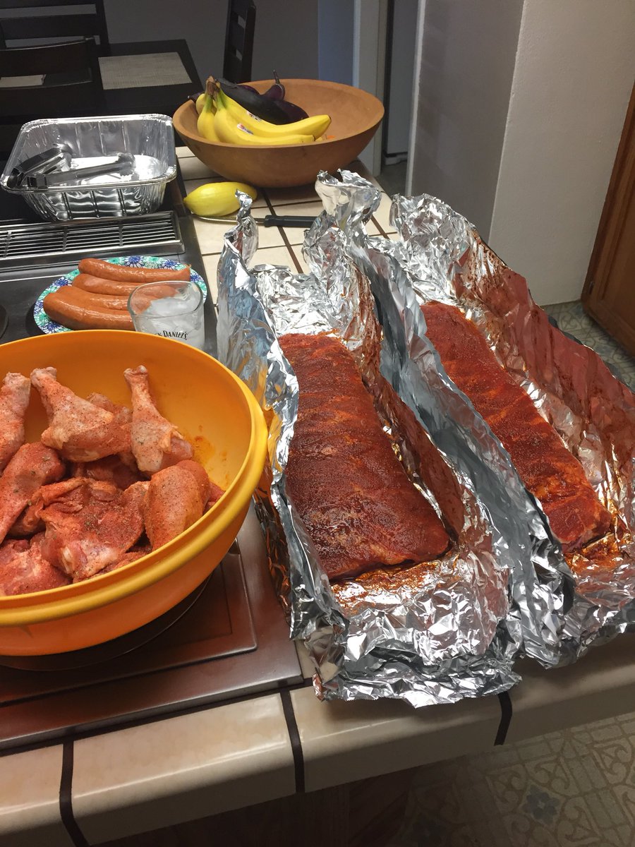 GregGrice063's tweet photo. Ribs,chicken,sausage ready for the grill. Happy 4th to all. #mojorub #killerhogsrub #spadeLranchrub. Thanks @CajunMallard https://t.co/fY2HOrISCG