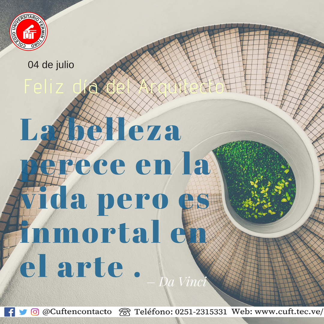 CUFTencontacto's tweet photo. Feliz día a todos los Arquitectos, gracias por la belleza que nos regalan en sus diseños.
#Arquitecto #Diseño #Are #Barquisimeto #Venezuela #Lara #Universidad #Cuft https://t.co/FrjPeY8fv9