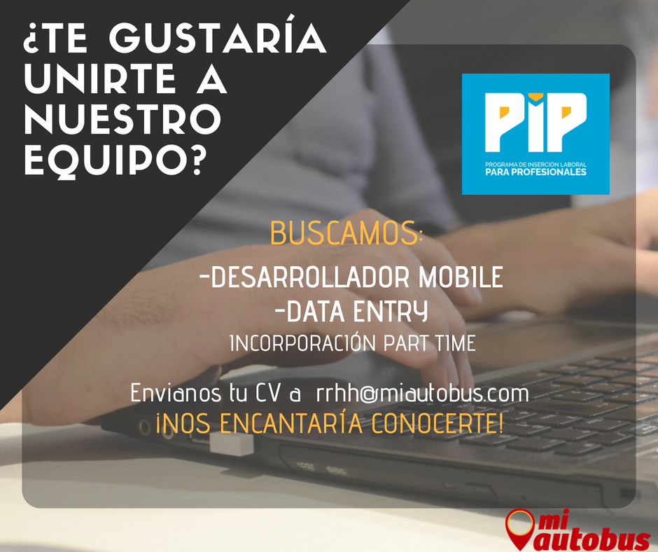 alexispicong's tweet image. #SumateAMiAutobus 🚀
¿Terminaste recientemente tu carrera universitaria o terciaria? 🎓
¿Estás en búsqueda de tu primera experiencia laboral profesional? 💼
¡En @MiAutobus te estamos buscando!
Incorporamos #MobileDevs y #DataEntry.
Más info: pip.cba.gov.ar