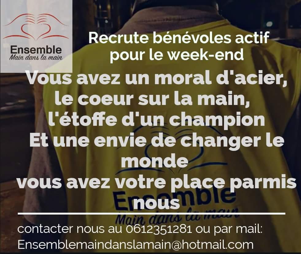 Ensemble_MDLM's tweet photo. #action #dons #humanitaire #maraude #distribution #donateur #bénévolat #entraide #partage #paris #association #ensemblemaindanslamain #bénévole #aide #recherche
#groupe # https://t.co/k4ZOs64cWd