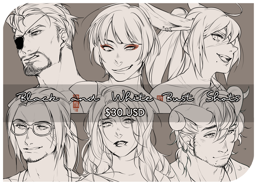 pix Bust Shot Drawing Reference slots 30usd each colour