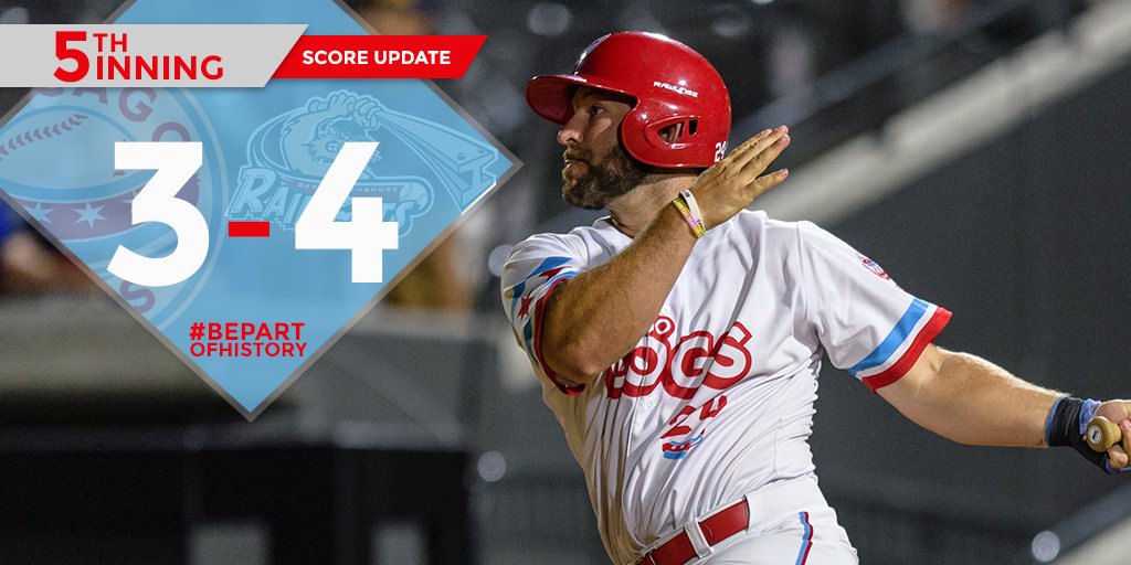 TheChicagoDogs's tweet photo. Dogs and 'Cats locked in a 4th of July tussle in Game One. LISTEN IN: https://t.co/eP0O77CdNz ⚾️ 🎉💥 https://t.co/N8cTYgicNa
