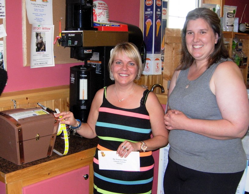 BayTCwin's tweet photo. Ta-da: OUR BIGGEST WINNER EVER! Michelyn Hawco, shown left, of Whites Lake takes home a record breaking $42,673 today with her BTC number 18589. She plans to take her husband and kids to Vegas to visit family. Maybe her luck will continue at the casinos? #ladyluck #btcwinners https://t.co/Zoubaw9b9X