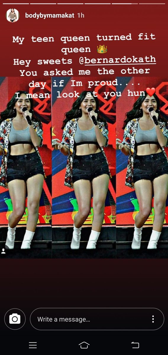 KaDsRizal's tweet photo. "My teen queen turned fit queen 👑 Hey sweets @bernardokath you asked me the other day if I'm proud.... I mean look at you hun ❤"

©bodybymamakat IG story and post https://t.co/0yuKDnnKcY