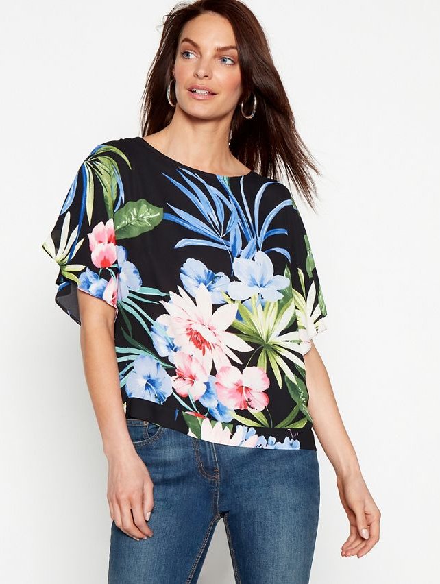 Here is another selection from Debenhams
The Collection: Black floral print short sleeve kimono top
See it at: fashionsnews.com