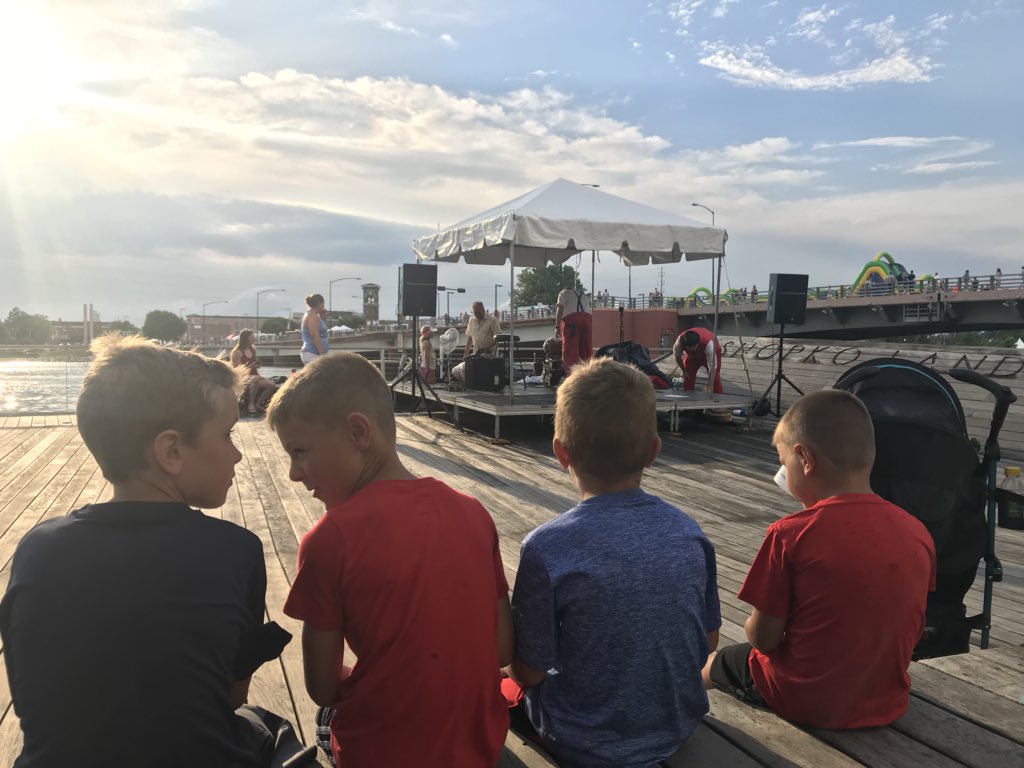 BrittanyFalkers's tweet photo. Grab your friends and head down to @CityofGreenBay’s City Deck for #FireOverTheFox! We’re live for #4thOn5 starting at 8 p.m. https://t.co/kp9yKvvJlI
