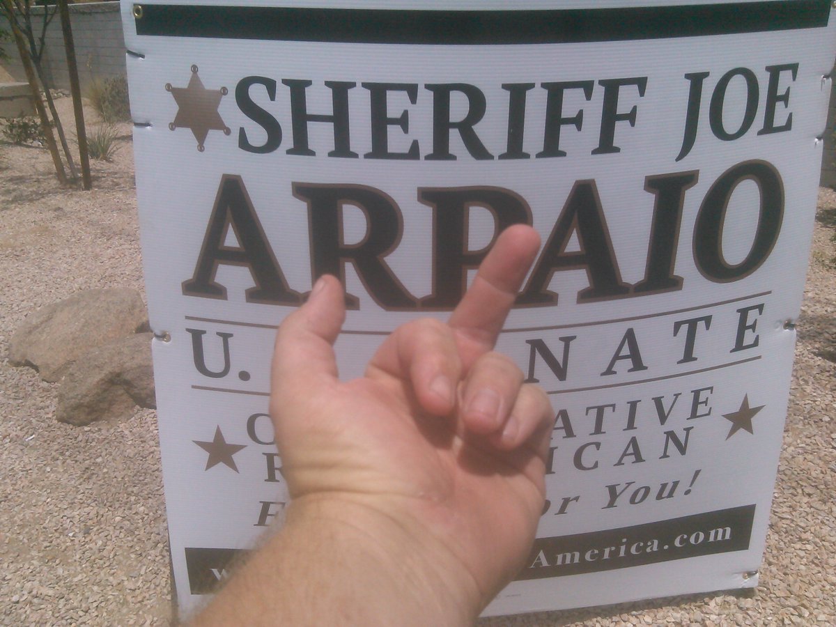 tpsfh's tweet photo. No one ever says "Vote for me, I'm a fascist".  This sign is damn close though.  Gov't kidnapping children will be child's play if Joe and more of his ilk get elected. @RealSheriffJoe https://t.co/alDCvxBMbB