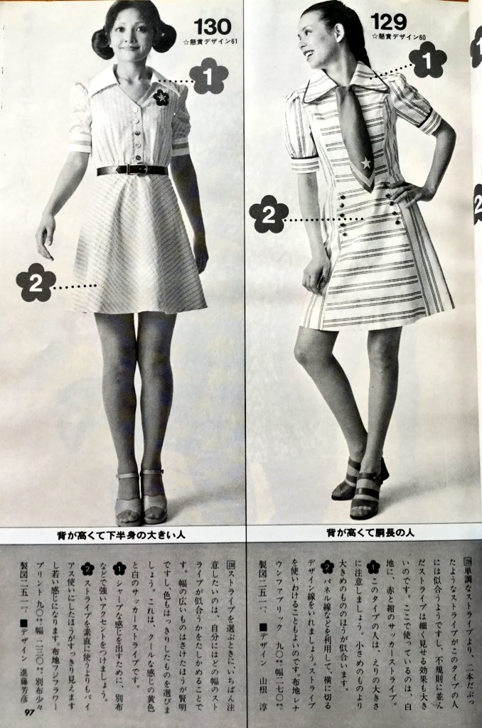 昭和45年  若い女性　10月号別冊付録。体型別・スーツとワンピース集【美品】。 昭和45年 若い女性 10月号別冊付録。体型別・スーツとワンピース集【