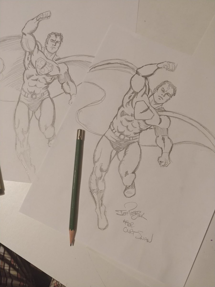 Preliminary sketches for an #action1000 #sketchcover commission. Homage to Curt Swan. With a little of my style. I like to get it right before I start on the cover. @Demonpuppy