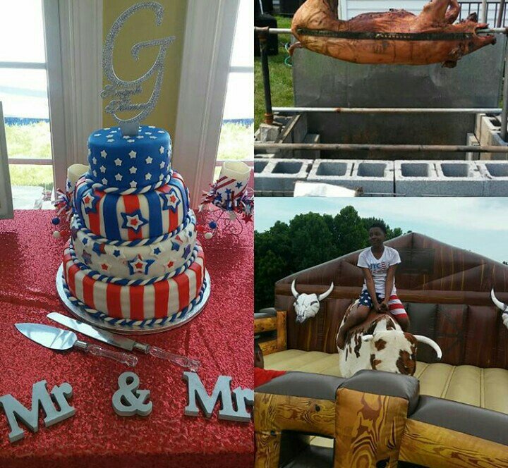 sweetbudsbakery's tweet photo. Happy 4th & 1st Anniversary to Kim & Esau... Good food, family & friends!
#DMVCakes #CakeArt #Happy4thofJuly #BullRides & #BBQ https://t.co/71JSKhcvel