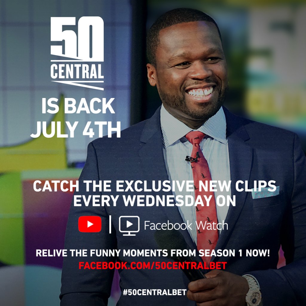 Alright, alright - we back! Starting today, new &amp; exclusive clips of #50CentralBET are coming straight to YOU on Facebook Watch &amp; Youtube every Wednesday!!