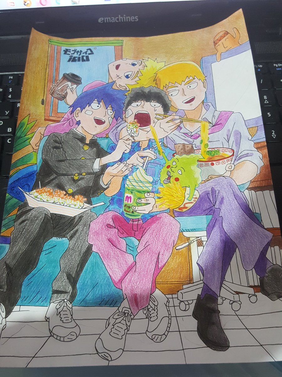 hashtagRevolver's tweet photo. My new #drawing. 😁👌I slowly finish.

#Mob_Psycho_100 https://t.co/l55mNhsJ32