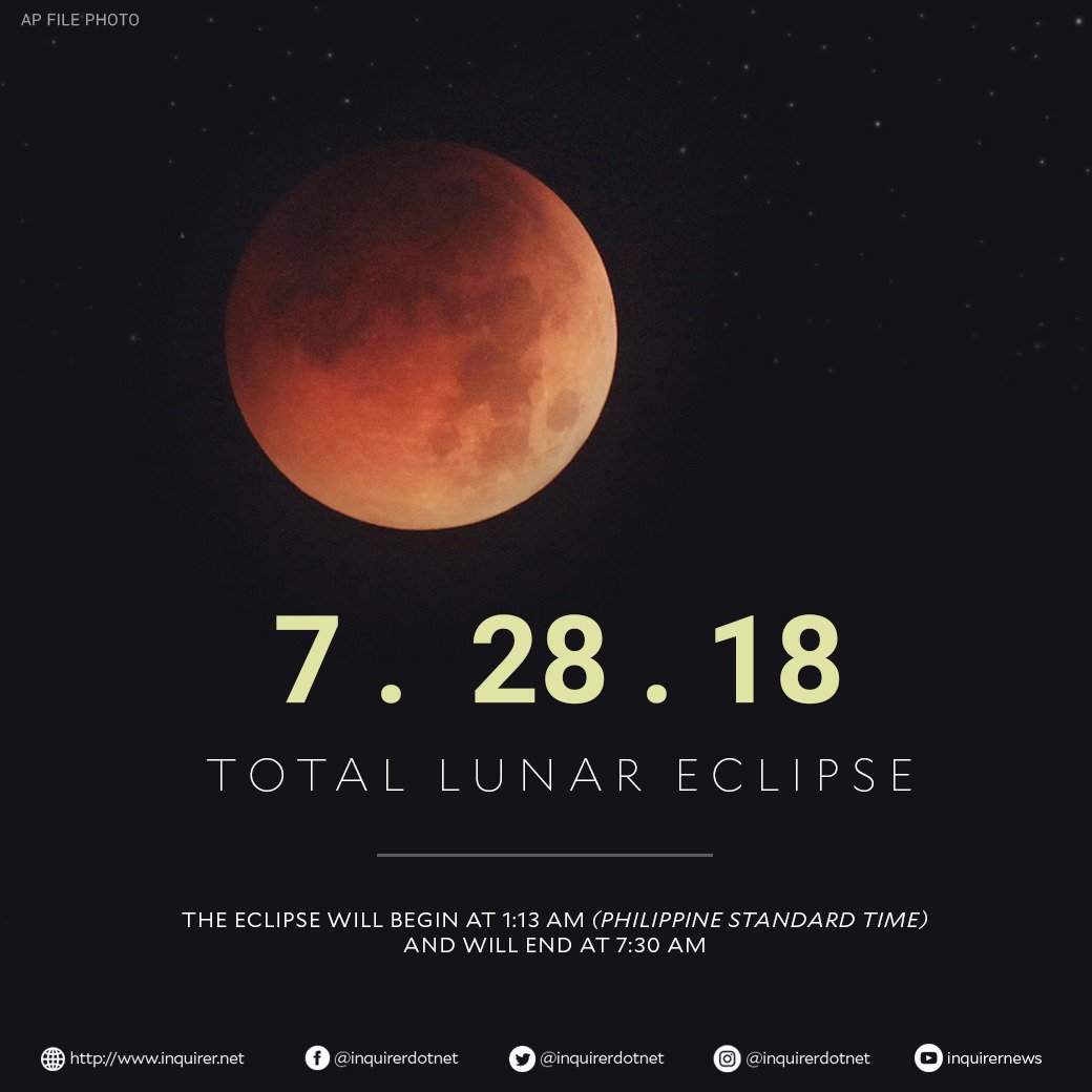 inquirerdotnet's tweet photo. Don't miss it! #TotalLunarEclipse https://t.co/VJJQD3F25G
