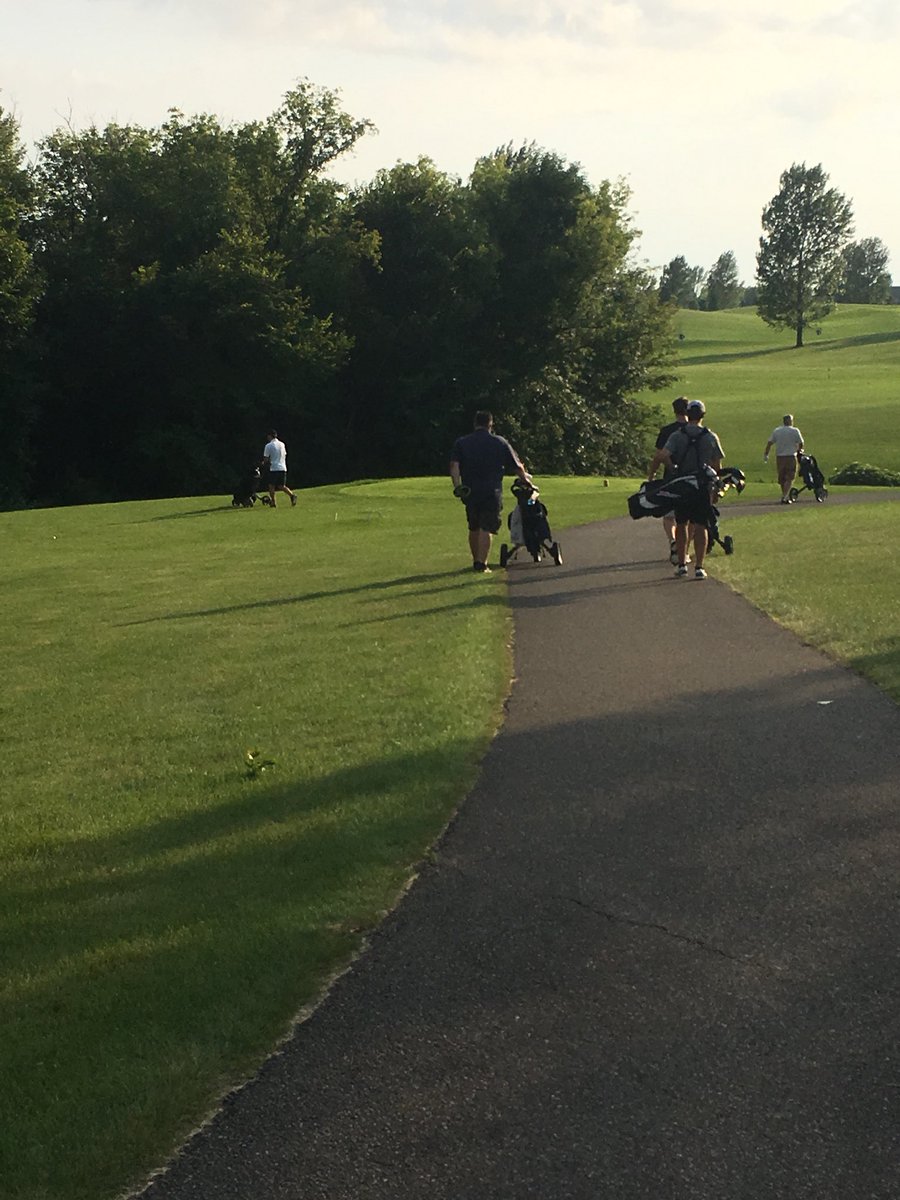 A ninesome for nine holes at the country club for Big Al’s birthday. No, this wasn’t the golf team, it was former Lakeville South hockey players that own golf clubs.