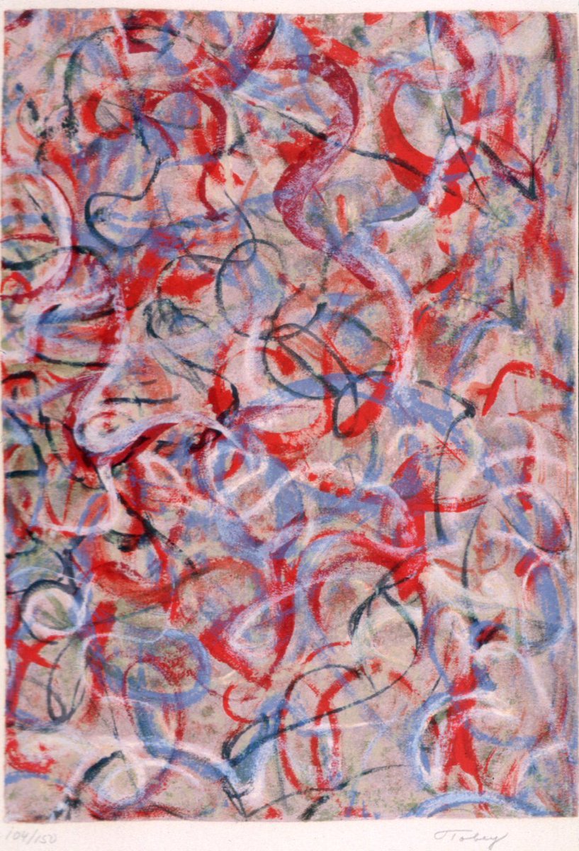 iheartSAM's tweet photo. Happy #4thofJuly! We're sharing this festively-colored #MarkTobey lithograph in celebration of #IndependenceDay—do you see fireworks? 🎆 #MuseumFireworksShow

🎨: Flame of Colors, 1974, Mark Tobey, https://t.co/S4gUCw57Qw https://t.co/Npij1uYlx0
