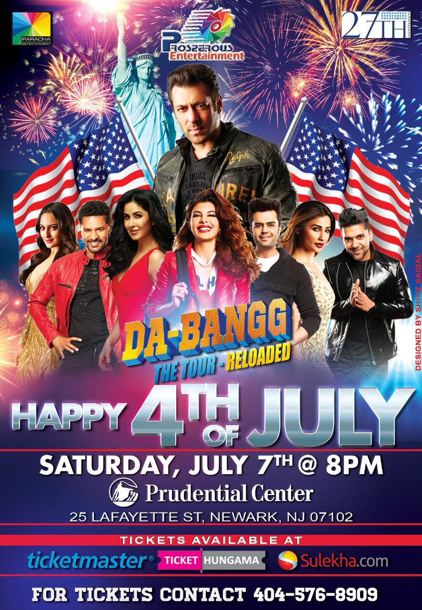 BeingSalmanKhan's tweet image. Wishing ev1 a happy 4th July... see u #NewJersey on 7th July

@DabanggTour2018 @ZEEAmericas @sahilpromotions @beingbhav @theJAEvents @SohailKhan #jaevents #sohailkhanenetertainment #ProsperousEntertainment #27thInvestments