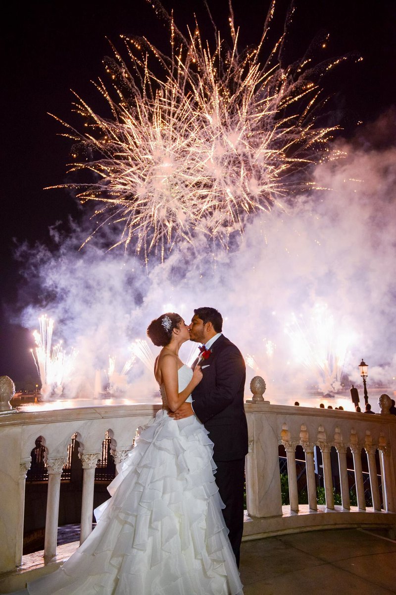 #DisneyParksLIVE celebrating from NJ and remembering our @DisneyWeddings fireworks cocktail hour! 🐭👰🏻🤵🏻🎇🎆💖