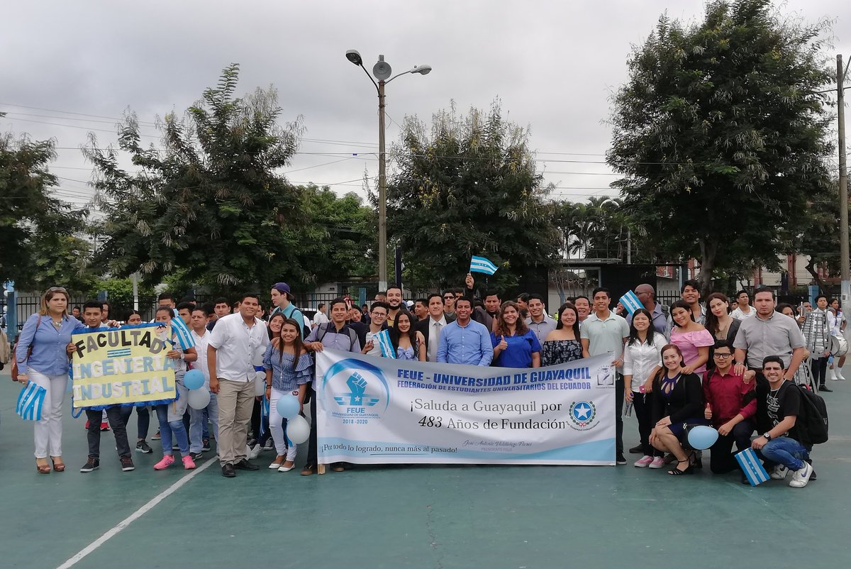 Feue_Guayaquil's tweet photo. FEUE DA LA BIENVENIDA A LAS FIESTAS JULIANAS⭐
#Hoy se desarrolló con total exito el Pregón Juliano UG 2018, el cual contó con la compañía de Rector PhD, Galo Salcedo, Carla Haro(ACP), Michelle Rojas (ACU) Aura Carrillo (AFU) y Lenin Yanez (LDU)

@JoseValdiviezoF
PRESIDENTE FEUE https://t.co/e9GeBkfLQh