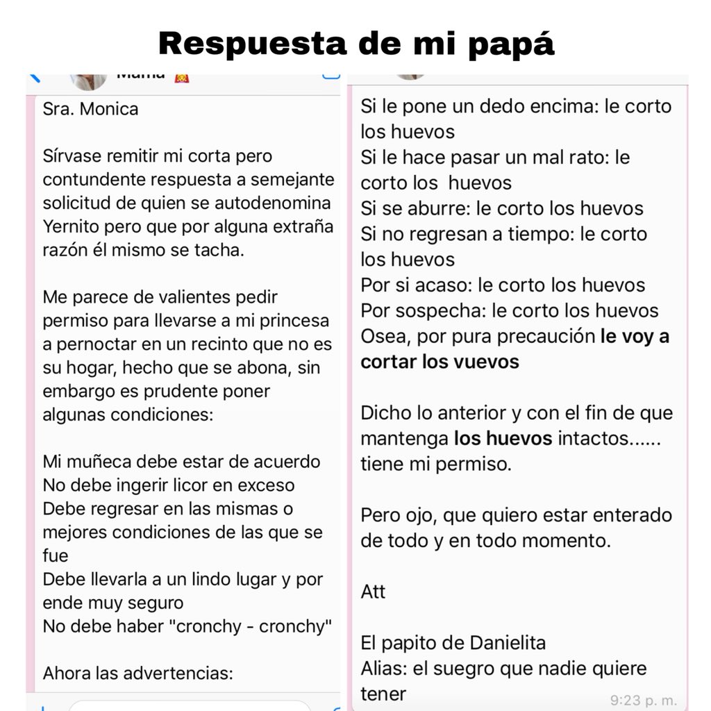 danigc03's tweet photo. Cuando mi novio le pide permiso a mis papás para pernoctar (dormir) el fin de semana en un hotel conmigo 😂😂😂😂😂😂😂😂 https://t.co/8ihYARvfKm