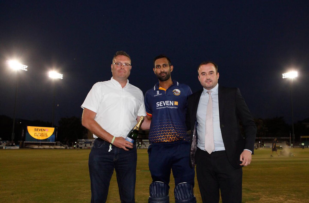 Our very own Stephen Woolf (<a href="/WoolfyWoolf/">Woolfy</a>) presenting Varun Chopra (<a href="/vchops06/">Varun Chopra</a>) with the Man of The Match award 🏆 tonight at Essex County Cricket Club 🏏 alongside Seven Investment Management LLP - 7IM #ppc #Adwords #BingAds #award #DigitalMarketing 

lnkd.in/gfQax9m