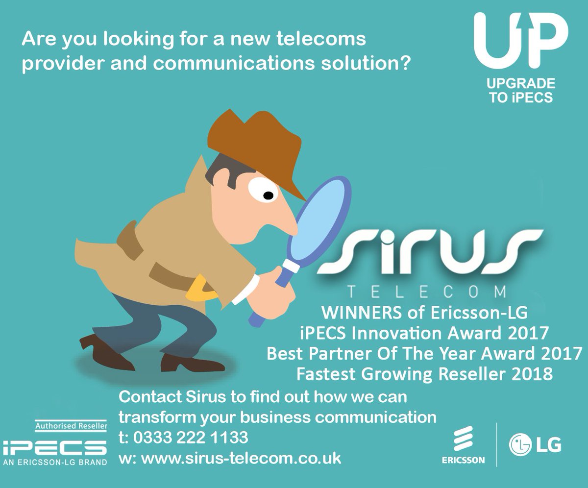 sirustelecom's tweet image. Looking for a new #telecoms provider or #communication solution? Transform the way your business communicates with sirus-telecom.co.uk    &amp;amp; upgrade to Ericsson-LG #iPECS Call 03332221133 &amp;amp; receive a FREE technical assessment &amp;amp; on site demonstration