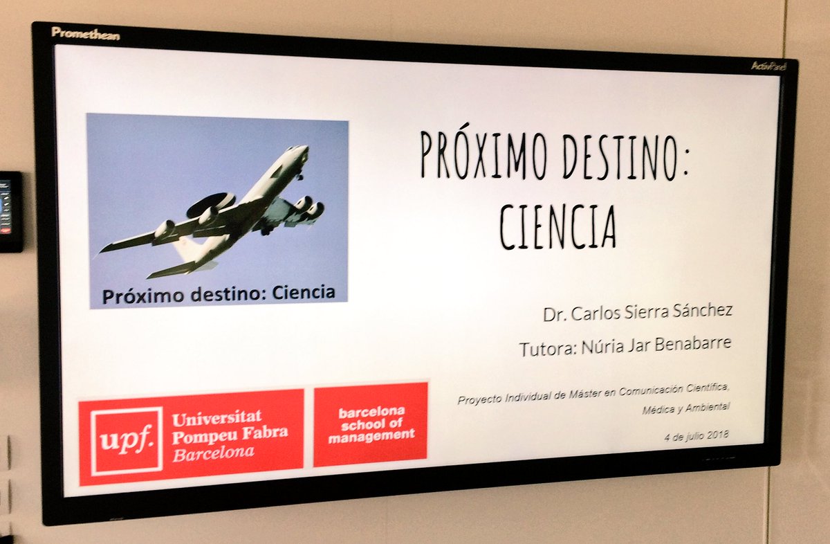 ProximaCiencia's tweet photo. Ayer despegamos de manera oficial en el #mccupf @ccupf @bsm_upf Muchísimas gracias a todos los que hicisteis posible que este proyecto arrancase, esperamos que tenga un recorrido muy largo. Que la #ciencia os acompañe https://t.co/xzwHnHqBlW