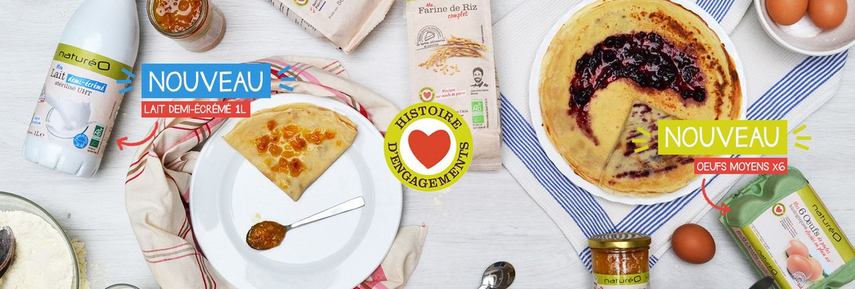 Avec pour objectif de proposer du bio accessible de qualité, naturéO élargit sa gamme de produits avec l’arrivée des ŒUFS et du LAIT demi-écrémé ! Des produits d’origine 🇫🇷  au juste prix qui reflètent nos engagements. Disponibles dans tous les magasins naturéO ! #bio