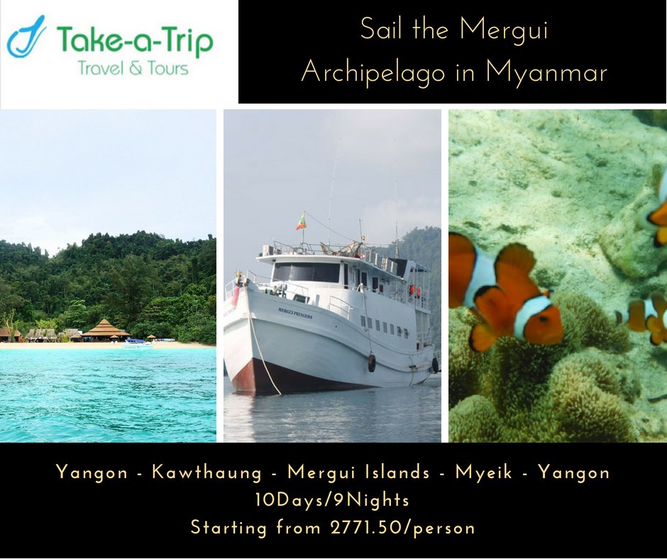 Get inspired by the untouched beauty of Mergui Archipelago and make your life-time memorable experience with our 10 day/9 night Sailing the Mergui Archipelago Tour. 
For detail, visit our website - takeatriptours.com/yangon-kawthau…
#takeatriptours #guidedtours #merguiarchipelago #kawthaung