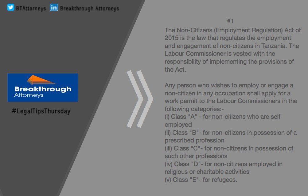 BTAttorneys's tweet image. This week on #LegalTipsThursday, the Immigration Department at Breakthrough Attorneys provides an insight on the requirements for applications for work permits and highlights a recent directive introduced by the Labour Commissioner.