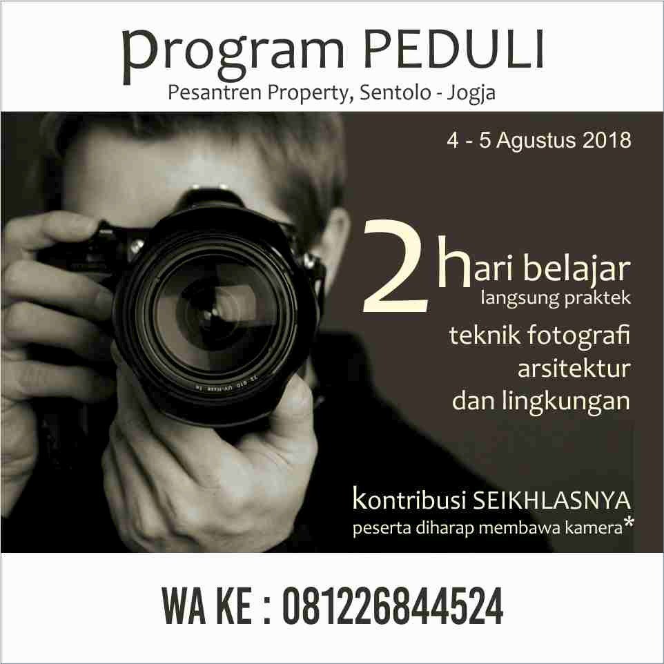 PProperty_id's tweet photo. @diiklanin Program Peduli Belajar &amp; Praktek Fotografi Arsitektur dan Lingkungan | 4 - 5 Agustus 2018 @PProperty_id Pesantren Property, Sentolo | Kontribusi Seikhlasnya | Fasilitas: Materi pelatihan, Penginapan, Makan | Info &amp; Pendaftaran 081226844524 https://t.co/yWdyrcKJeh