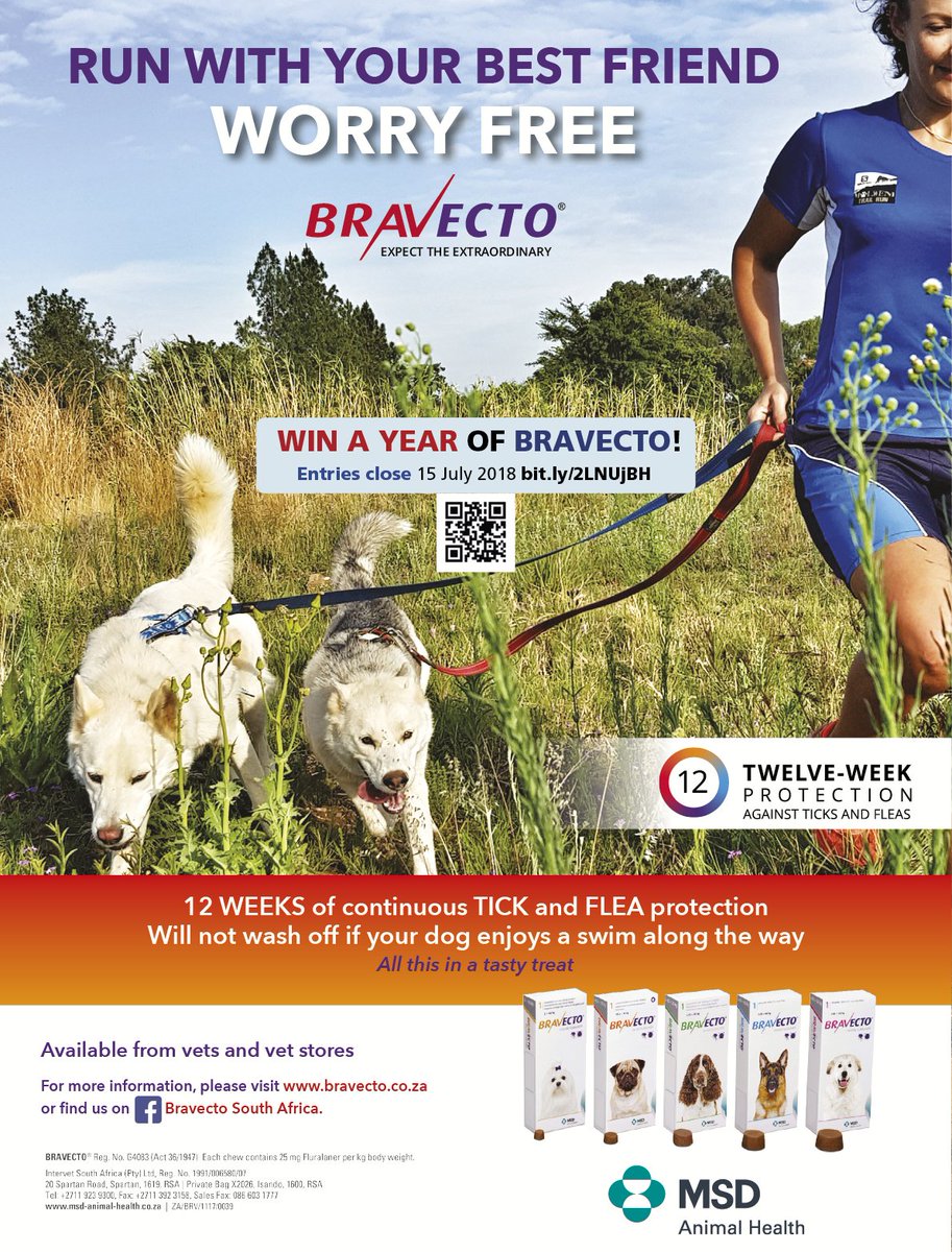 TRAILza's tweet photo. Win a YEAR of #Bravecto and give your dog 12 weeks of continuous tick and flea protection. Enter before 15 July 👉 https://t.co/cgrwkKCIk5  #running #dogs #competition #giveaway #promoted #tickprotection #fleaprotection #tickandfleaprotection https://t.co/NAdjzy0VG8