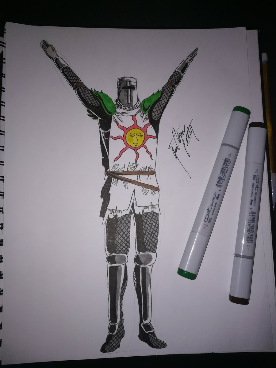 TheGotokid's tweet photo. Drew this Sun bro just now, thought maybe some of you would enjoy it #DarkSoulsRemastered https://t.co/wF5iL9Rajm