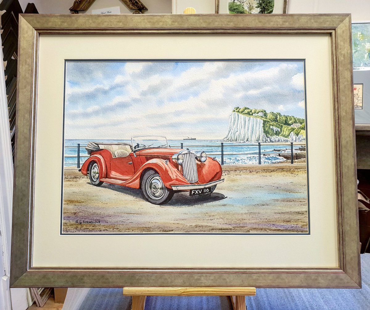 This weather makes me wish I had a #classiccar like this, top down, having a leisurely drive along the coast ☀️
#customframed for a special birthday #Commission #watercolourpainting of their #Sunbeam #Talbot by <a href="/BobSpendlove/">Bob Spendlove</a> #originalart #pictureframing #whynotgallery #burton