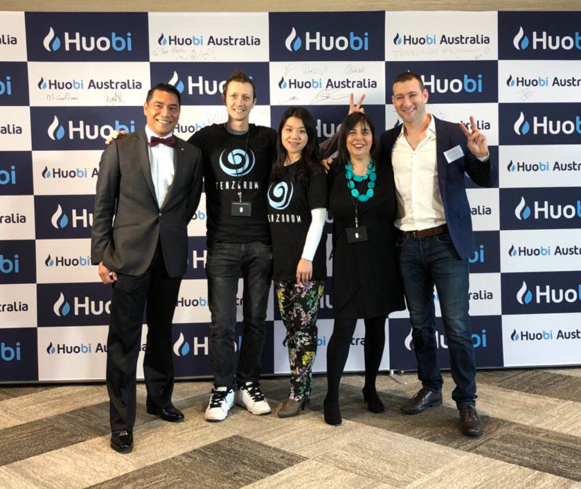 The Blockchain Centre team at the <a href="/HuobiAu/">HuobiAustralia</a> launch! Very excited for a night of celebrating <a href="/HuobiAu/">HuobiAustralia</a>'s arrival in Australia and them becoming a part of Melbourne's #blockchain #ecosystem. #blockchainctr #huobiau #cryptocurrency #community
