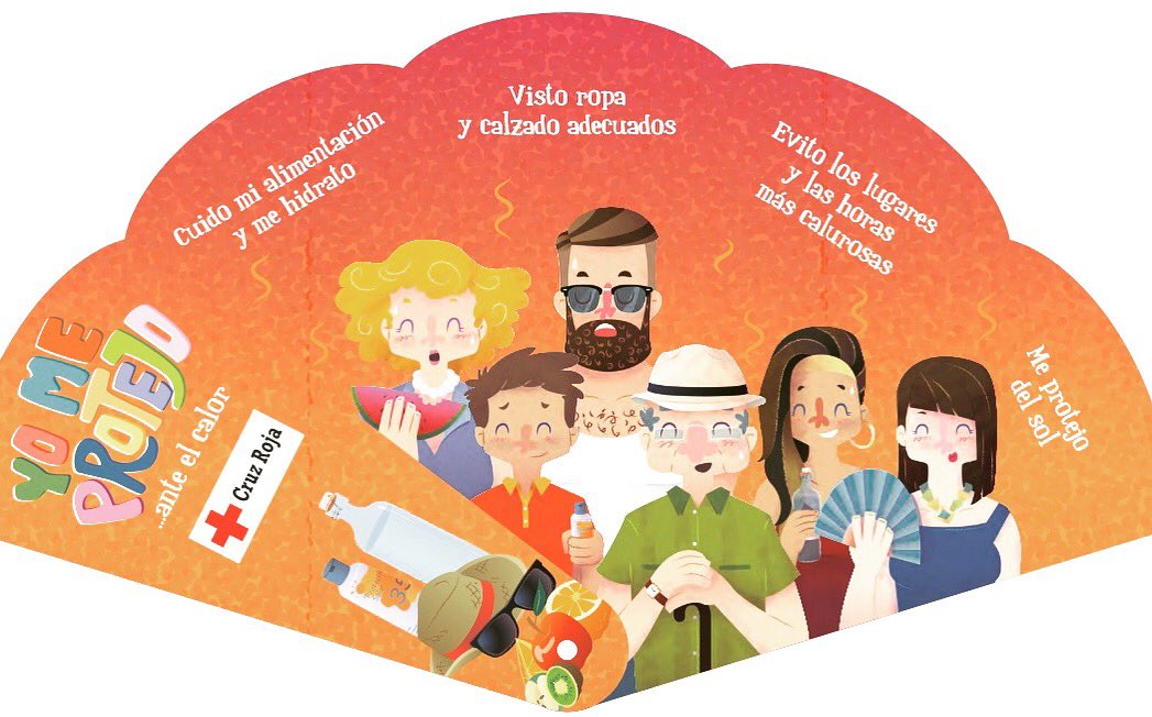 “ANTE EL CALOR, YO ME PROTEJO”. 
Lema de la Campaña “Ola de Calor”de Cruz Roja Española para que mediante una serie de pautas sencillas, la población pueda disfrutar del calor y del verano con mayor seguridad.  #protégete #hidrátate #anteelcalorarnedanotambiénmeprotejo