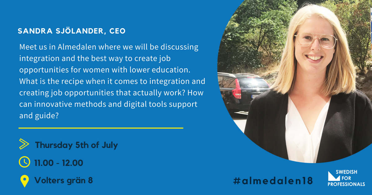 SwedishProf's tweet photo. "What is the recipe when it comes to integration and creating job opportunities that actually work?" Join us -
@SwedishProf, @Hemfridisverige and @HejDigitalt  today at 11:00 at #almedalen2018 and find out!
#almedalen18 #almedalsveckan #almedalen https://t.co/CeQZCLtXQW