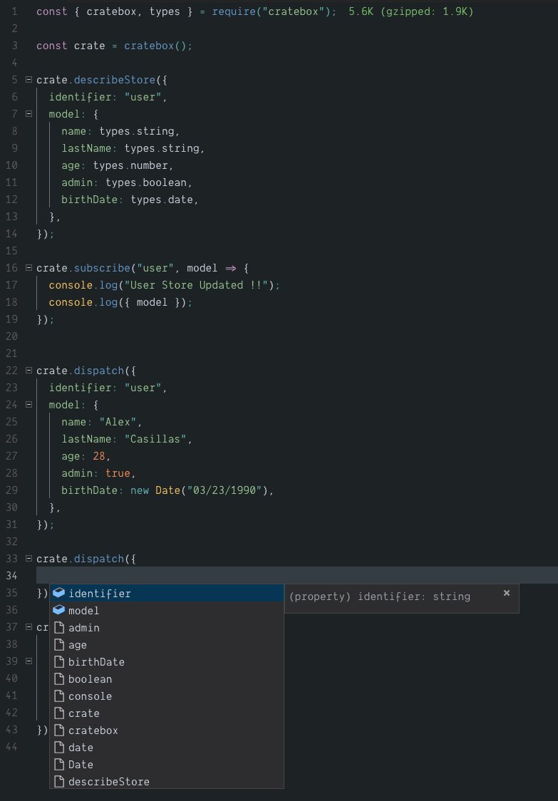 alexvcasillas's tweet photo. Working on https://t.co/xmDDmjRVAO and moved the codebase to @typescriptlang and now it got typings with the package so that means that you can now have autocompletions in @code for all of the exposed API methods while still having all the benefits from #cratebox in just 1.9KB :) https://t.co/oWJ7WCQVes
