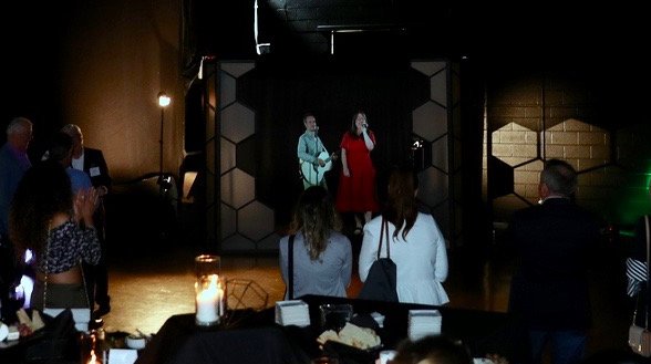 arht_tech's tweet photo. Our Toronto open house also featured the musical stylings of Grand Hanlan Band, who performed their set as a pre-recorded #hologram. Reply with who you would most like to see as a live or pre-recorded hologram. https://t.co/fUtfS7hWUb