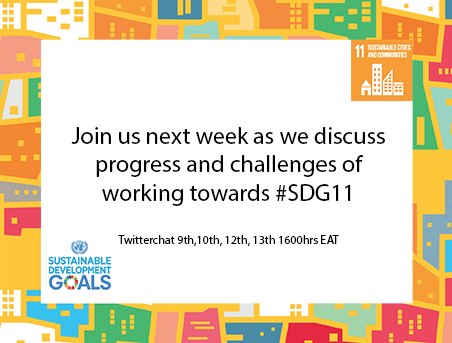 The world has made tremendous strides towards a better urban future. Join us next week as we celebrate #SDG11Week #SDG11 and share you experiences with progress and challenges in securing #safe #Inclusive #sustainable #resilient cities. <a href="/UNESCO/">UNESCO 🏛️ #Education #Sciences #Culture 🇺🇳</a> <a href="/UNESCAP/">United Nations ESCAP</a> @unhabitatyouth <a href="/uclg_org/">United Cities</a>