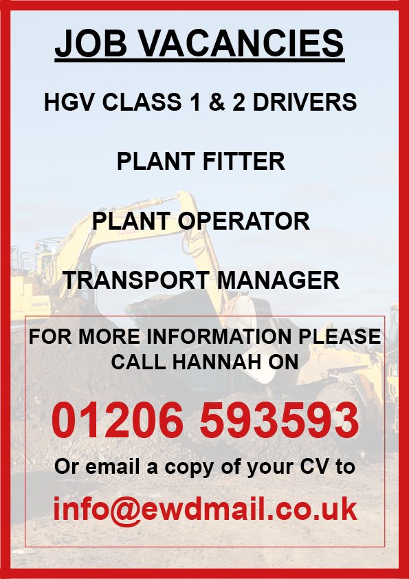 ewdrecycling's tweet photo. Know anyone looking for a job? Check out our current job vacancies! Email a copy of your CV to info@ewdmail.co.uk #new jobs #essex #colchester https://t.co/fM5pcGXM3u