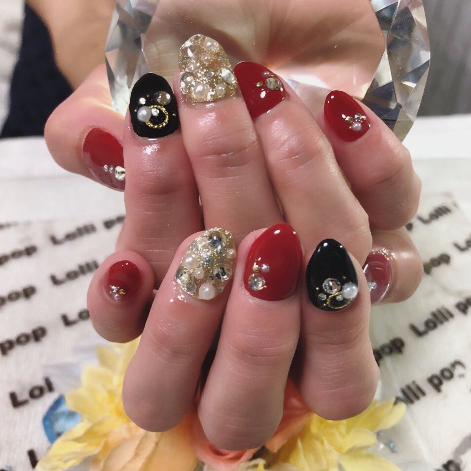 تويتر Namihey على تويتر ジェルネイル Lollipopnail 自爪を削らない パラジェル 自宅サロン カフェサロン 子連れok Cafecoppetネイル 夏ネイル18 ネイル18 パーティーネイル 赤ネイル 黒ネイル ストーン埋めつくし パールネイル Nailstaglam