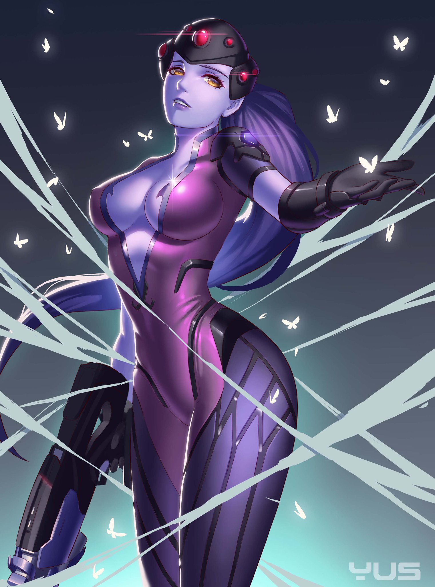 “Artist: Yus https://t.co/GIpoLftoAM #Widowmaker #Overwatch” .