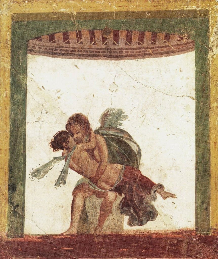 “#Kiss between #Eros and #Psyche, #fresco 1st century AD from the House of ...
