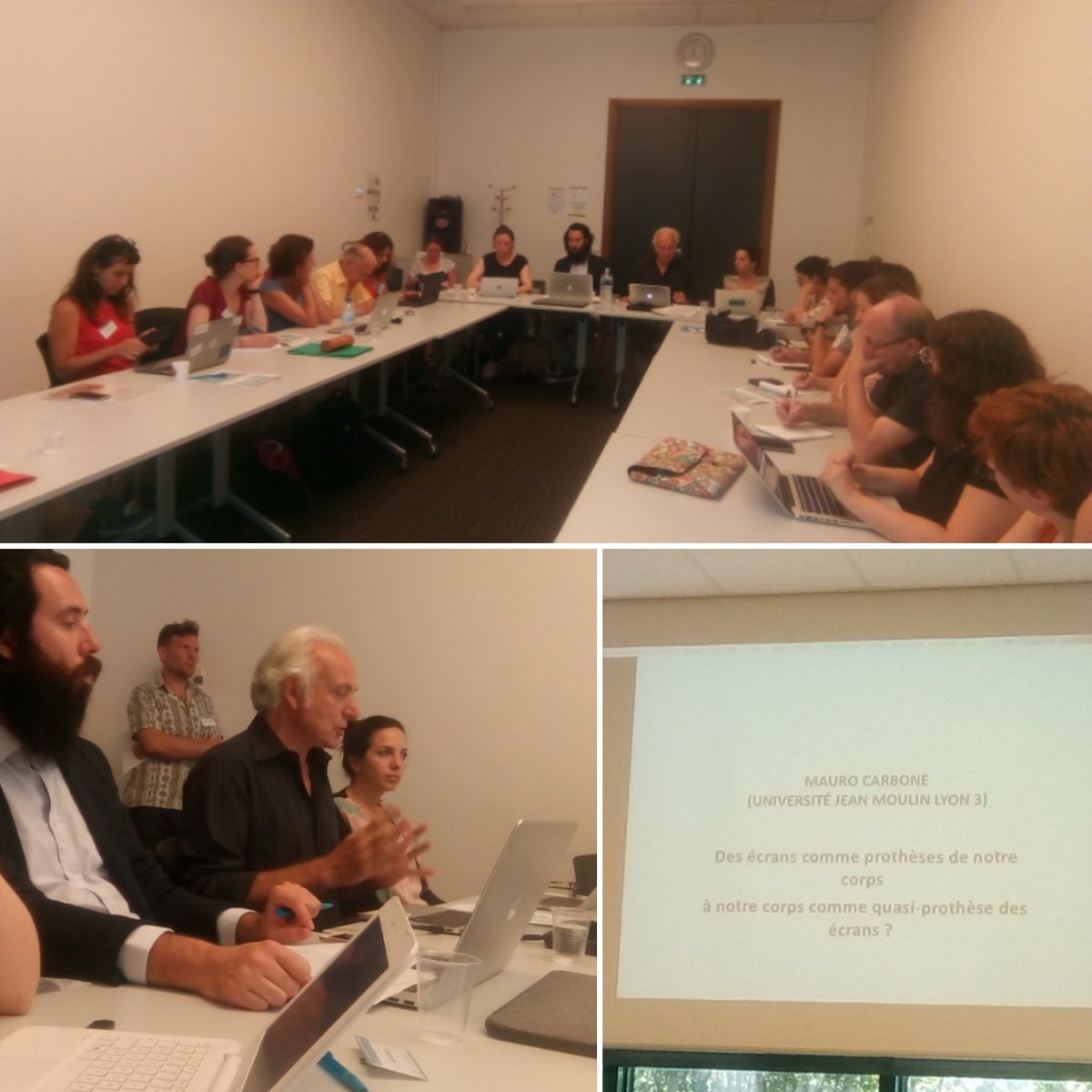 theNeverL@b (@theneverl8b) on Twitter photo Et c'est reparti pour une nouvelle journée de #stimulations #intellectuelles #ecran #corps à #IMPEC18.
Ici ça parle "corps comme quasi-prothése de l'écran" avec #MauroCarbone
Et c'est fascinant ! 😮
<a href="/IMPEC_Lyon/">IMPEC</a> <a href="/univ_lyon2/">Université Lumière Lyon 2</a> <a href="/LabexAslan/">Labex Aslan</a> Et c'est reparti pour une nouvelle journée de #stimulations #intellectuelles #ecran #corps à #IMPEC18.
Ici ça parle "corps comme quasi-prothése de l'écran" avec #MauroCarbone
Et c'est fascinant ! 😮
<a href="/IMPEC_Lyon/">IMPEC</a> <a href="/univ_lyon2/">Université Lumière Lyon 2</a> <a href="/LabexAslan/">Labex Aslan</a>