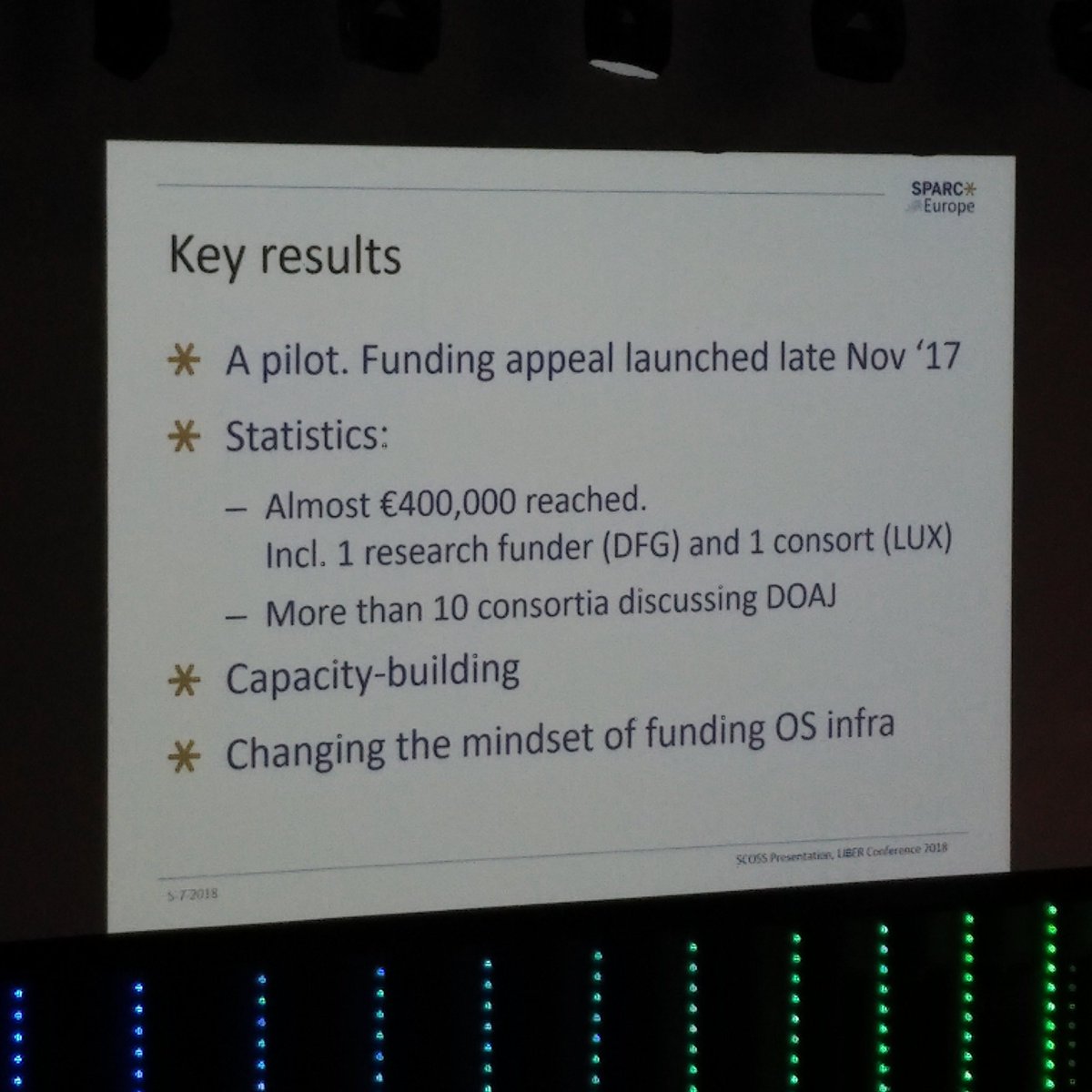 v_i_o_l_a's tweet image. one of the key results of #SCOSS: &quot;changing the mindset of funding #openscience infrastructure&quot;. some of the key challenges: evaluating the services, the pricing, global membership, funding models. #liber2018