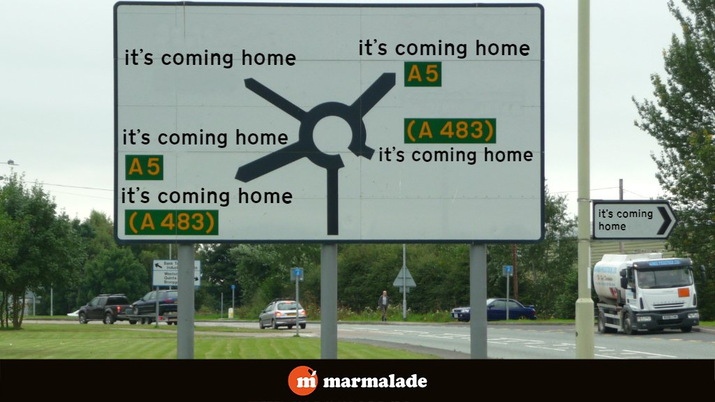WeAreMarmalade's tweet image. It doesn't matter which way you go! 😂⚽️ #itscominghome
