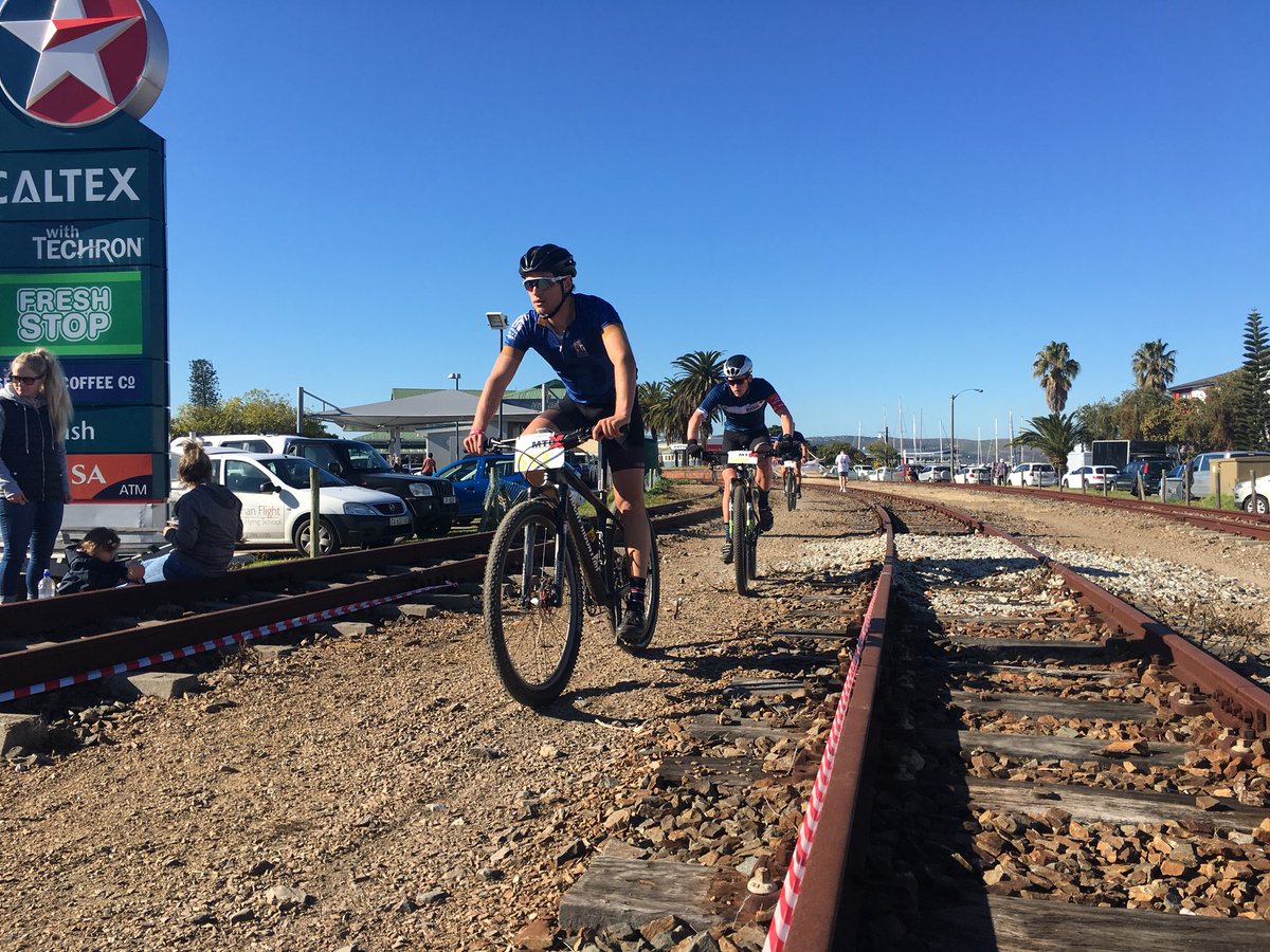 Relatively big lead group with <a href="/ThatHoffie/">Dean Hopf</a> finding himself in no mans land, chasing by himself