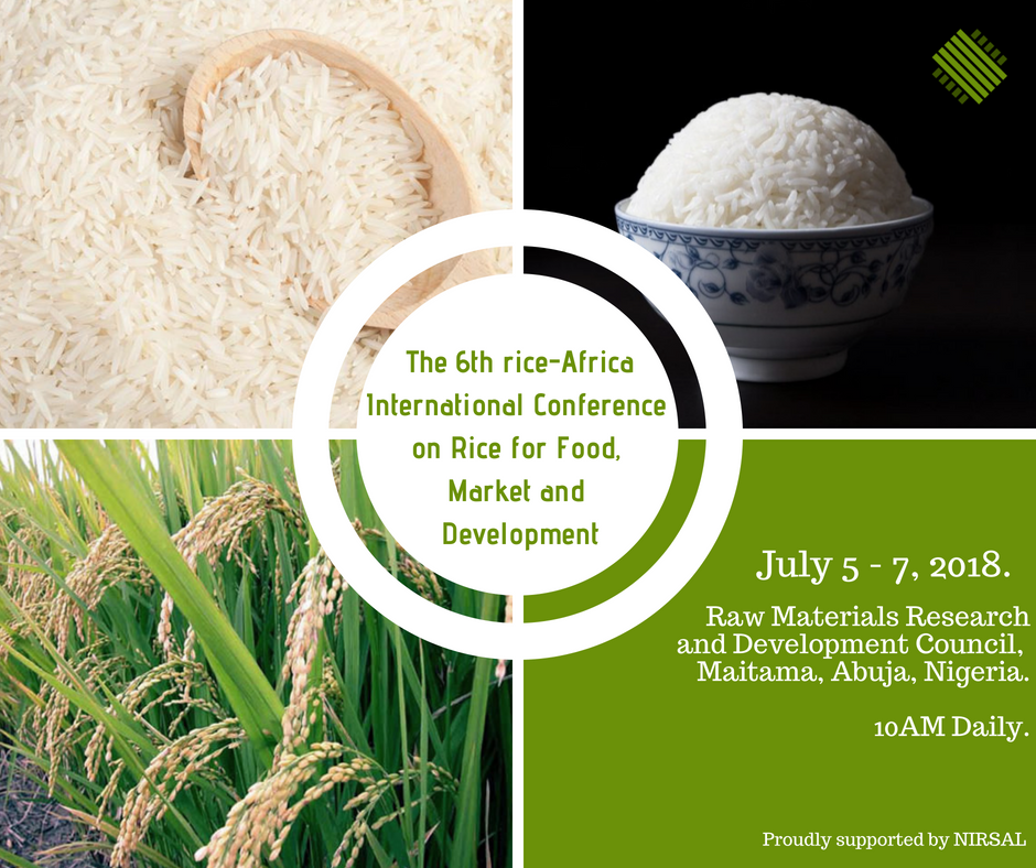 nirsalconnect's tweet photo. Rice remains at the centre of Nigeria's unfolding Agro Revolution. These conferences are coming thick and fast, each discussing new milestones achieved and pathways to higher ground.
Follow the conversation on #RiceAfrica
#RMRDC #Nirsalconnect @KBStGovt @BBoason
Good morning. https://t.co/pLHrlNJH6g